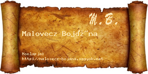 Malovecz Bojána névjegykártya